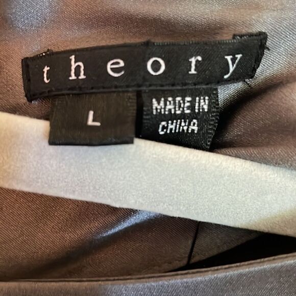 New Theory Dorris Silk Cinched Waist Blouse - Picture 3 of 6